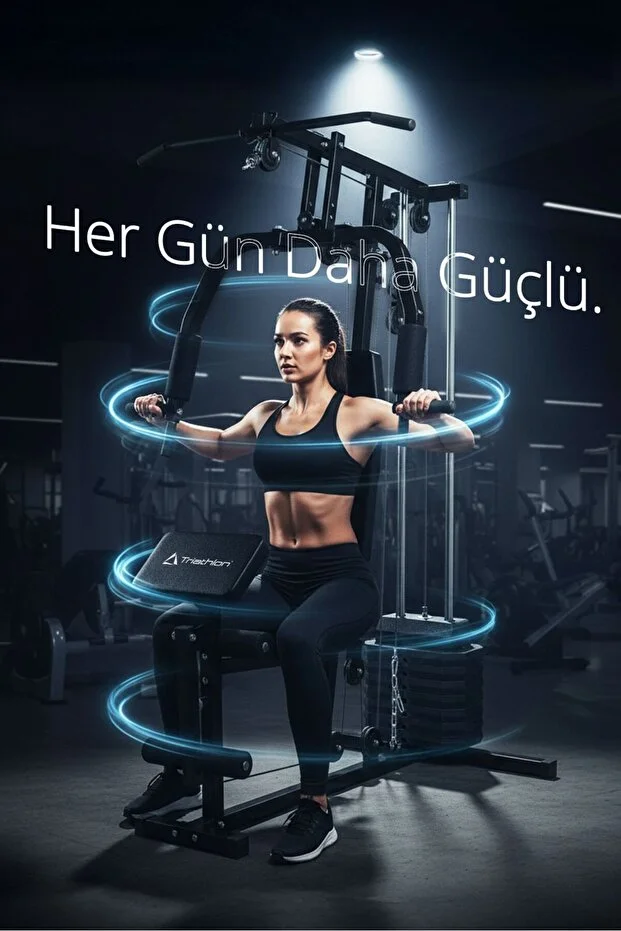 Triathlon T-221 Çok Fonksiyonlu Tüm Vücut Çalışma İstasyonu | 45 kg Plaka | Kardiyo & Güç & Esneme